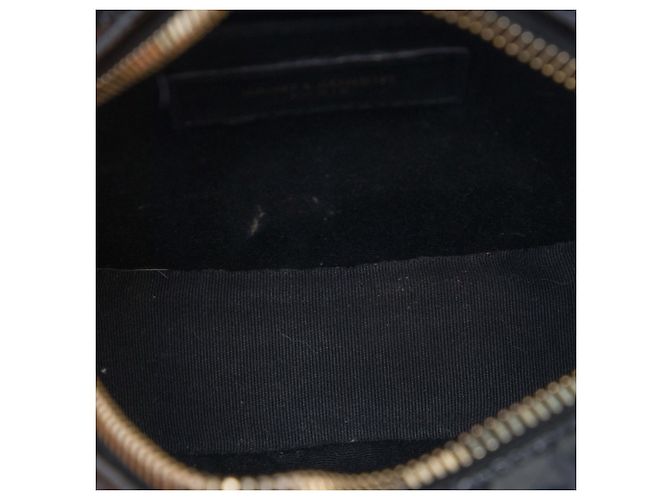 Borsa Camera Saint Laurent in vinile vernice nero effetto coccodrillo - vista 4