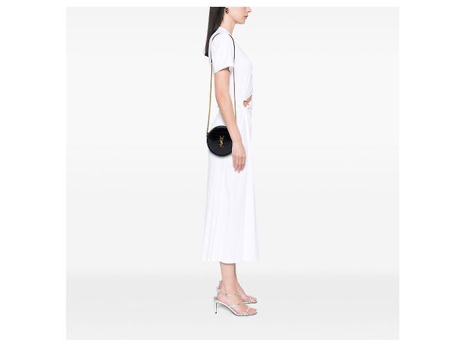 Borsa Camera Saint Laurent in vinile vernice nero effetto coccodrillo - vista 6