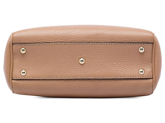 Borsa Gucci Brown Mini Calfskin Bamboo Shopper Satchel Marrone - vista 3