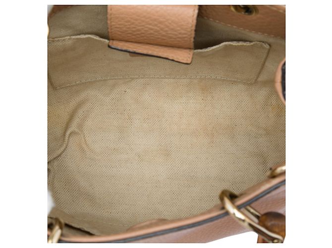 Borsa Gucci Brown Mini Calfskin Bamboo Shopper Satchel Marrone - vista 4