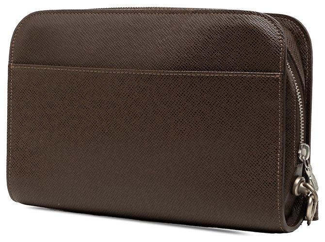 Louis Vuitton Brown Taiga Pochette Baikal Marrone Marrone scuro - vista 2
