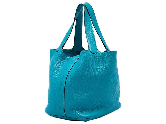 Hermès Blue Clemence Picotin Lock 22 Turchese - vista 2