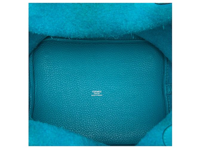 Hermès Blue Clemence Picotin Lock 22 Turchese - vista 4