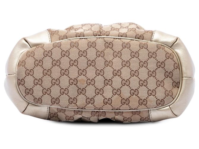 Borsa Satchel Gucci Beige GG Canvas Sukey - vista 3