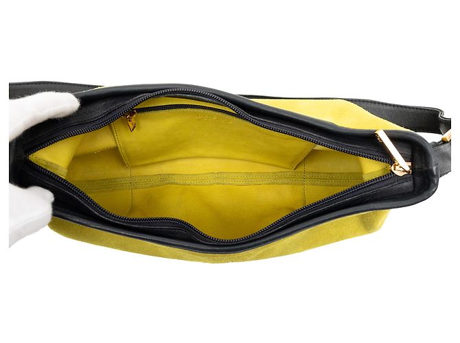 Borsa a tracolla Anagram LOEWE in camoscio giallo - vista 4
