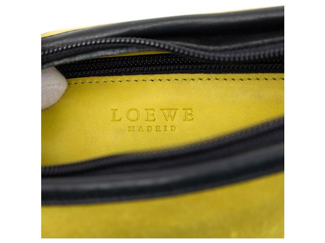 Borsa a tracolla Anagram LOEWE in camoscio giallo - vista 5