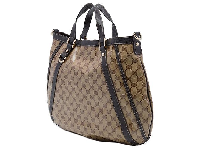 Borsa Tote Convertibile Gucci Beige GG Crystal Abbey D Ring - vista 2