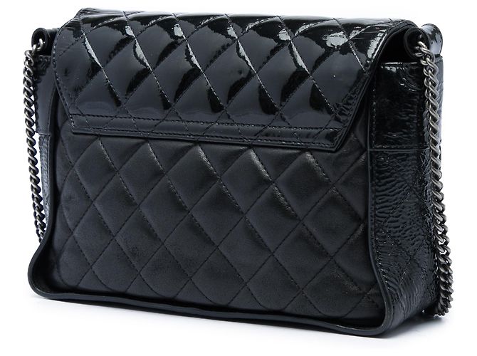 Chanel Black CC Quilted Lambskin and Patent Bijoux Chain Flap Nero - vista 2