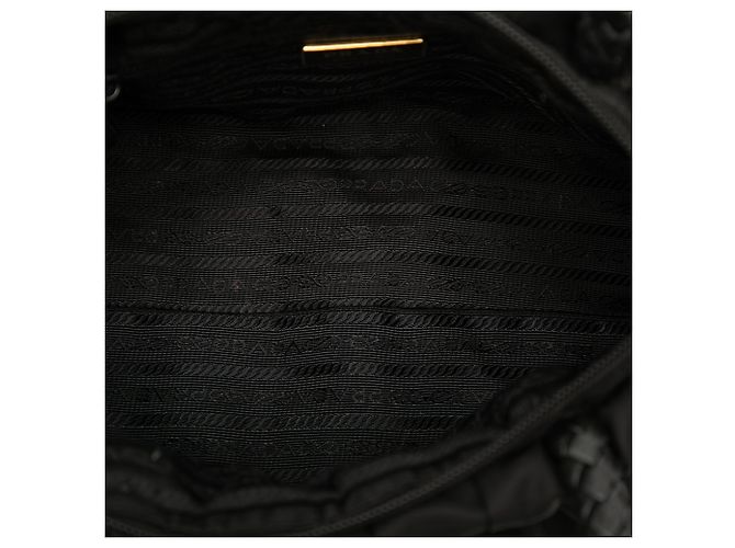 Bow Borsa Satchel Prada in Tessuto Nero con Fiocco - vista 4