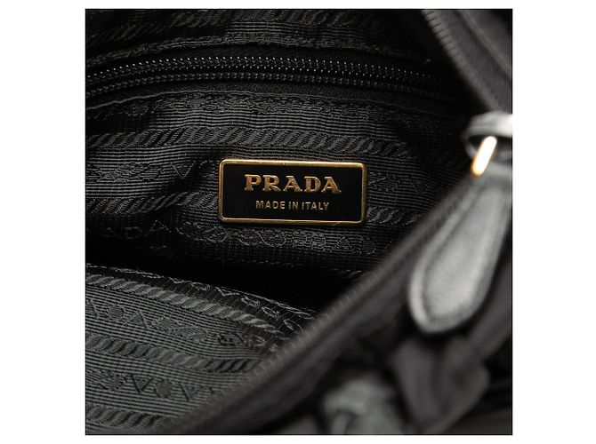 Bow Borsa Satchel Prada in Tessuto Nero con Fiocco - vista 5