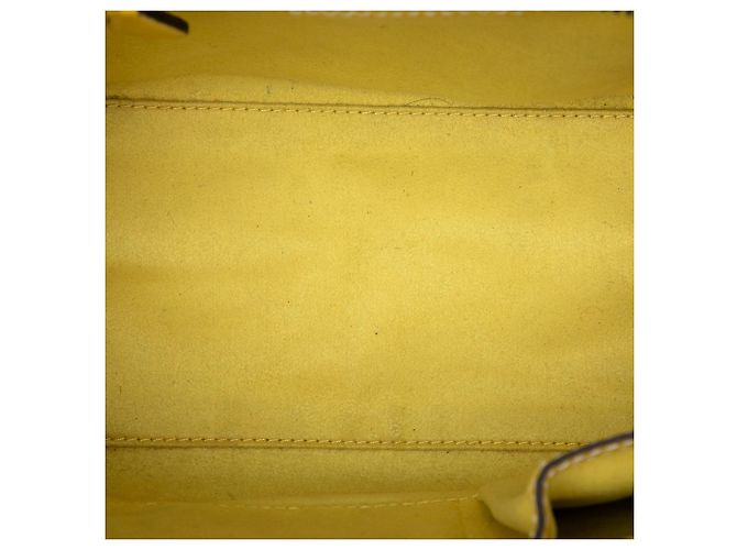 Céline Borsa Tote Luggage Micro in pelle gialla Celine Giallo - vista 4