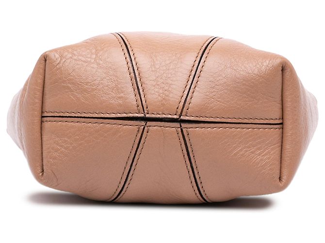 Borsa Spin Chloé in pelle di vitello grana grossa marrone Small Carne - vista 3