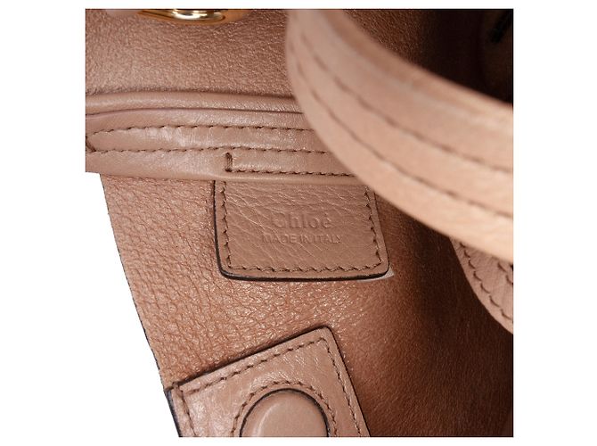 Borsa Spin Chloé in pelle di vitello grana grossa marrone Small Carne - vista 5