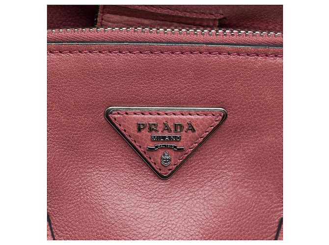 Borsa Satchel Prada in vitello Glace Rosa con doppia tasca - vista 5