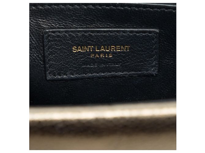 Saint Laurent Brown Medium Metallic Leather Monogram Sulpice Crossbody Marrone Bronzo - vista 5