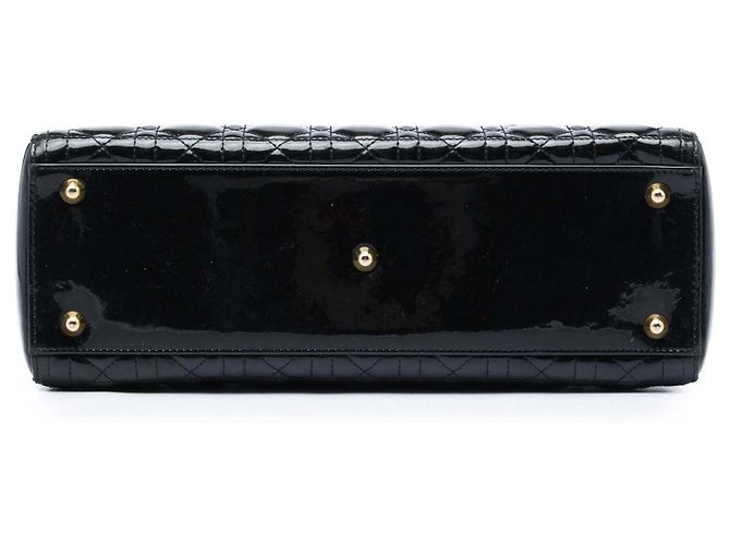 Dior Black Large Patent Cannage Lady Dior Nero - vista 3
