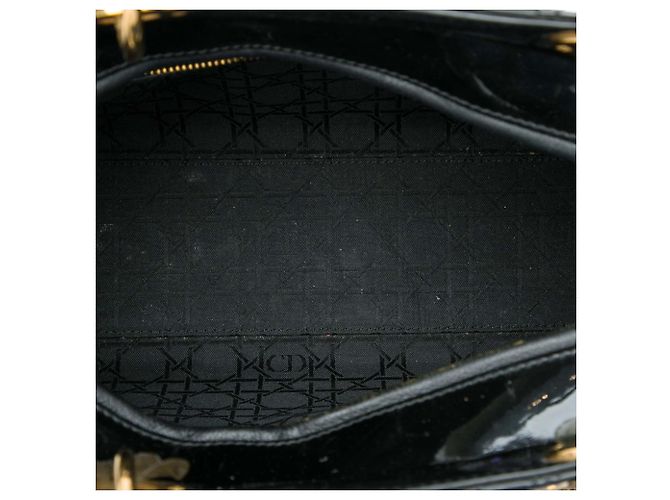 Dior Black Large Patent Cannage Lady Dior Nero - vista 4