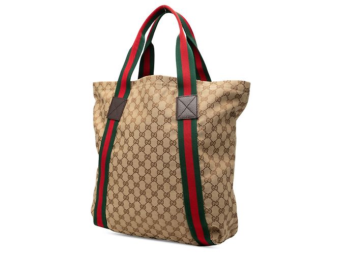 Tote Gucci Beige GG Canvas Web - vista 2