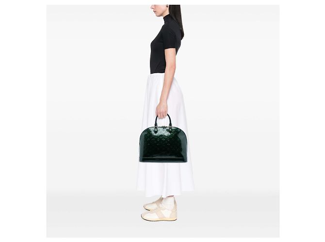 Louis Vuitton Green Monogram Vernis Alma GM Verde Verde scuro - vista 5