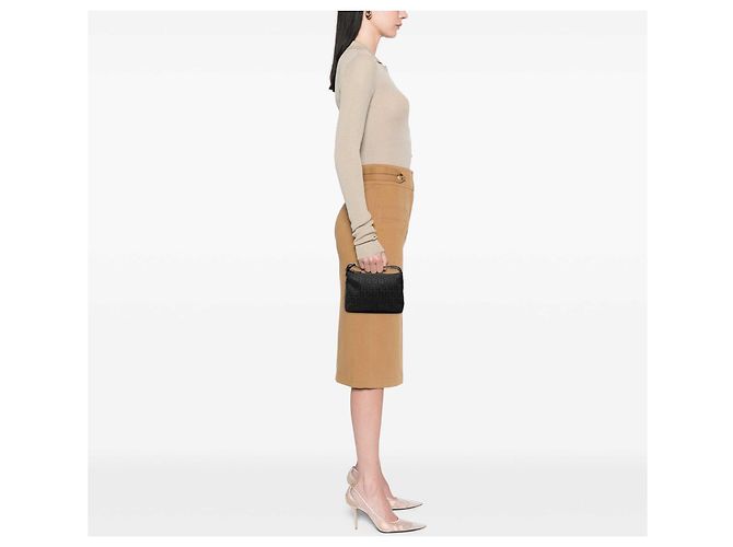 Borsa a mano Fendi in tela Zucchino nera Nero - vista 6