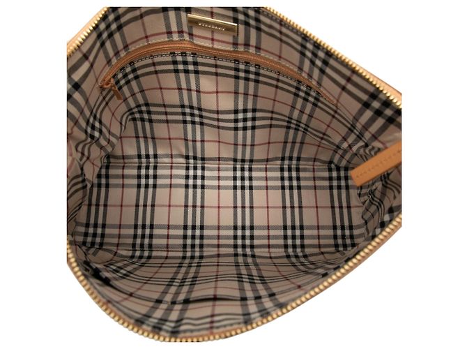 Borsa a tracolla Burberry in pelle beige - vista 4