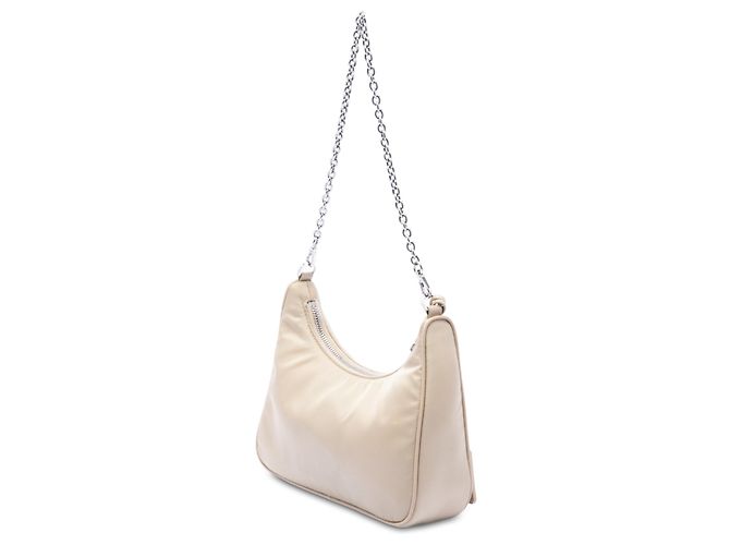 Borsa Satchel Prada Beige Re Nylon Re Edition 2005 - vista 2