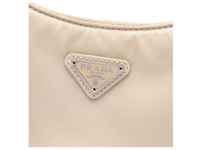 Borsa Satchel Prada Beige Re Nylon Re Edition 2005 - vista 5