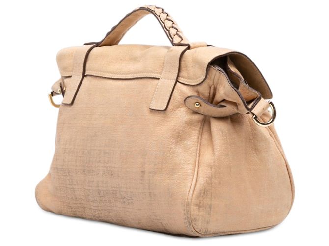 Borsa Satchel Alexa in vitello testurizzato marrone Mulberry Beige - vista 2