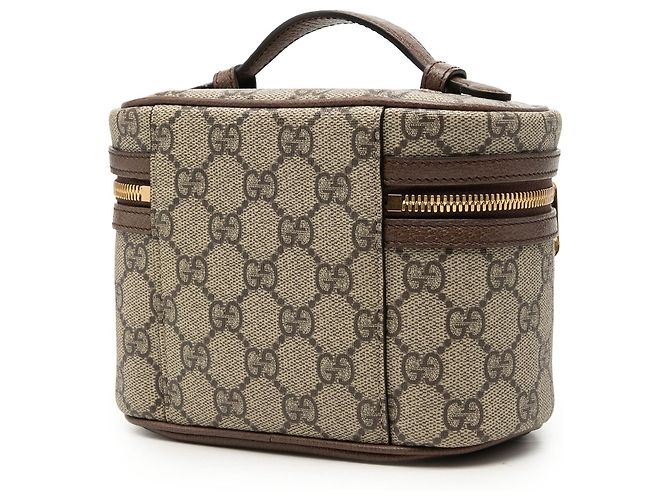 Borsa Vanity Gucci Beige GG Supreme Web Ophidia - vista 2