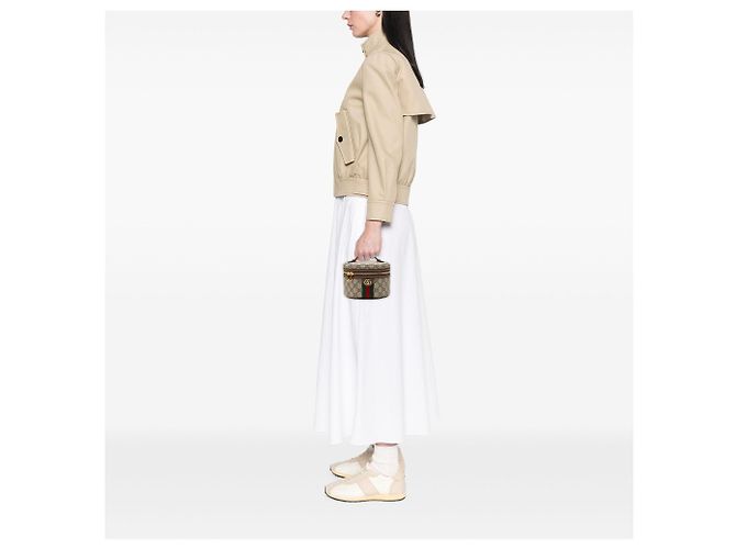 Borsa Vanity Gucci Beige GG Supreme Web Ophidia - vista 7