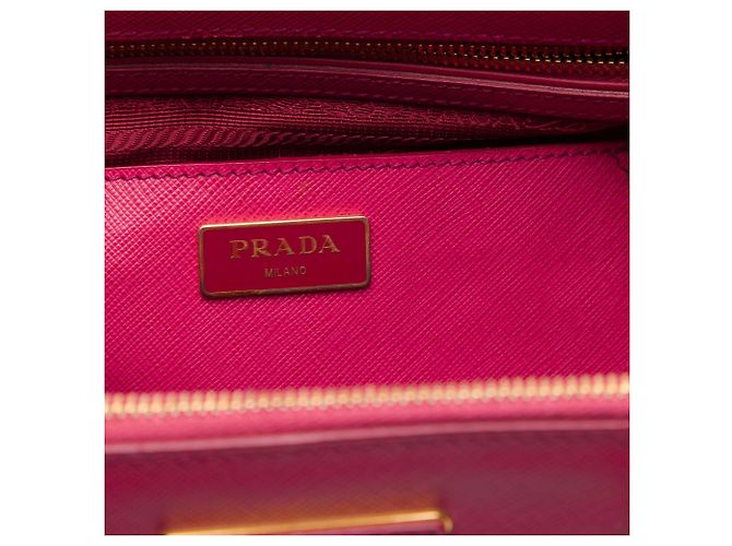 Prada Galleria Double Zip Tote Medium aus Saffiano in Rosa Pink - Ansicht 5