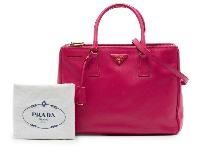 Prada Galleria Double Zip Tote Medium aus Saffiano in Rosa Pink - Ansicht 7