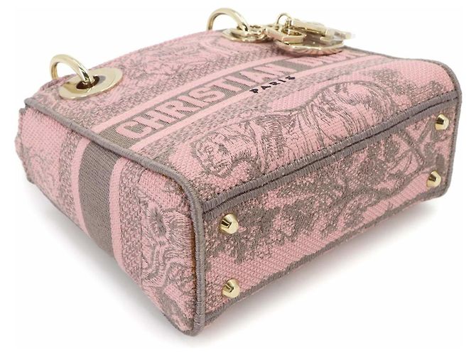 Borsa Christian Dior Lady D-Lite Mini Marrone Rosa - vista 3