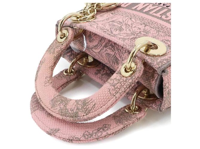 Borsa Christian Dior Lady D-Lite Mini Marrone Rosa - vista 4