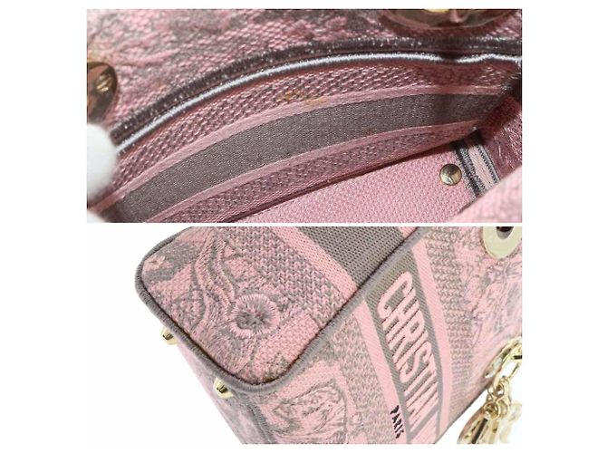 Borsa Christian Dior Lady D-Lite Mini Marrone Rosa - vista 7