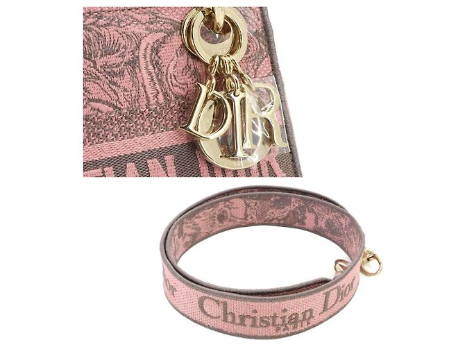 Borsa Christian Dior Lady D-Lite Mini Marrone Rosa - vista 8