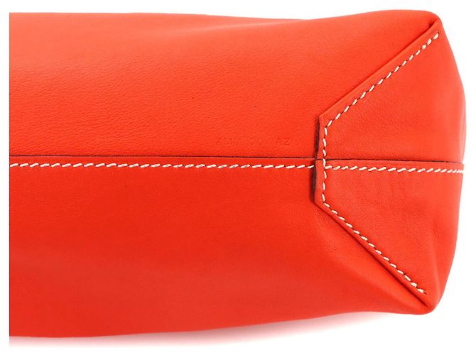 Hermès Hermes Double Sens 28 Wendbare Tote Handtasche Schwarz Orange - Ansicht 8