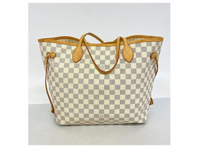 Borsa Tote Louis Vuitton Damier Azur Neverfull MM Bianco - vista 10