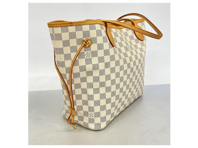 Borsa Tote Louis Vuitton Damier Azur Neverfull MM Bianco - vista 2