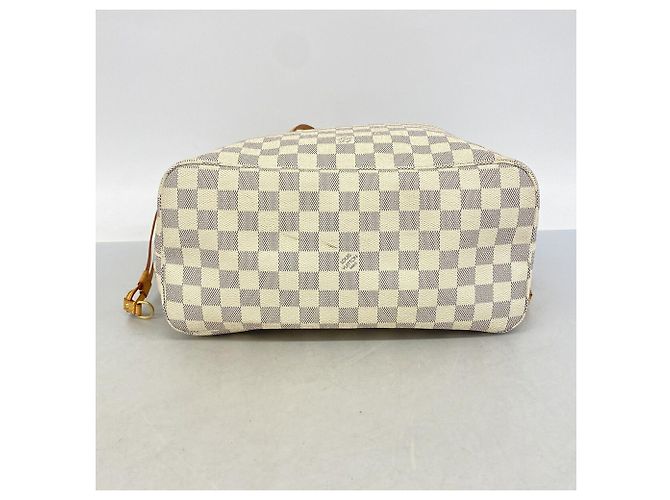 Borsa Tote Louis Vuitton Damier Azur Neverfull MM Bianco - vista 3