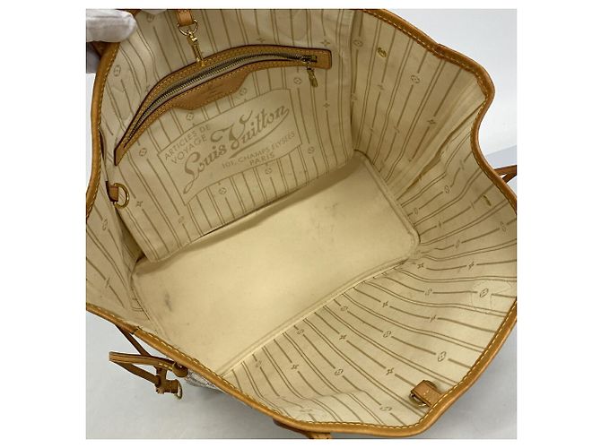 Borsa Tote Louis Vuitton Damier Azur Neverfull MM Bianco - vista 4
