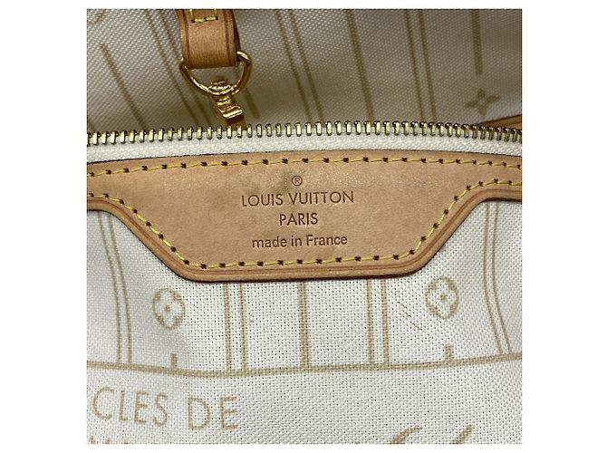 Borsa Tote Louis Vuitton Damier Azur Neverfull MM Bianco - vista 5
