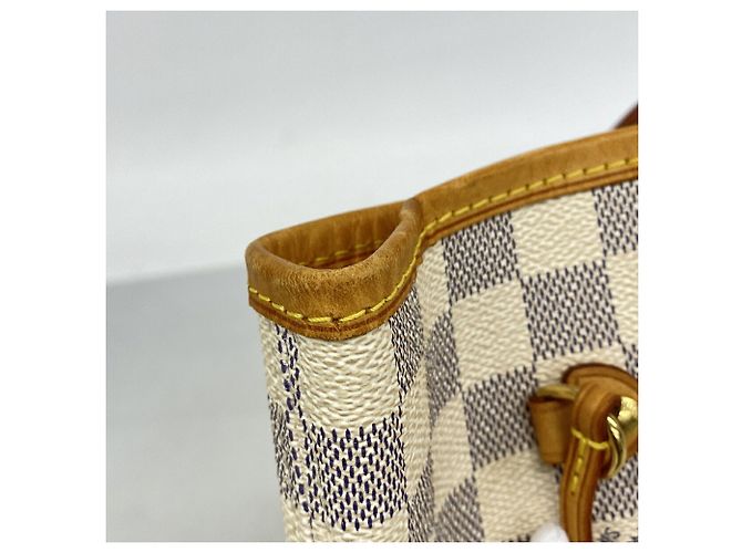 Borsa Tote Louis Vuitton Damier Azur Neverfull MM Bianco - vista 6