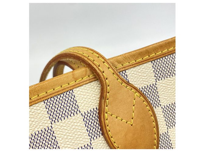 Borsa Tote Louis Vuitton Damier Azur Neverfull MM Bianco - vista 7