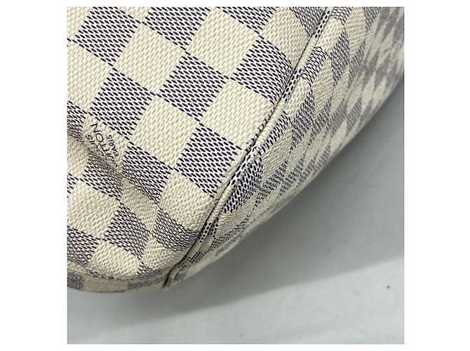 Borsa Tote Louis Vuitton Damier Azur Neverfull MM Bianco - vista 9