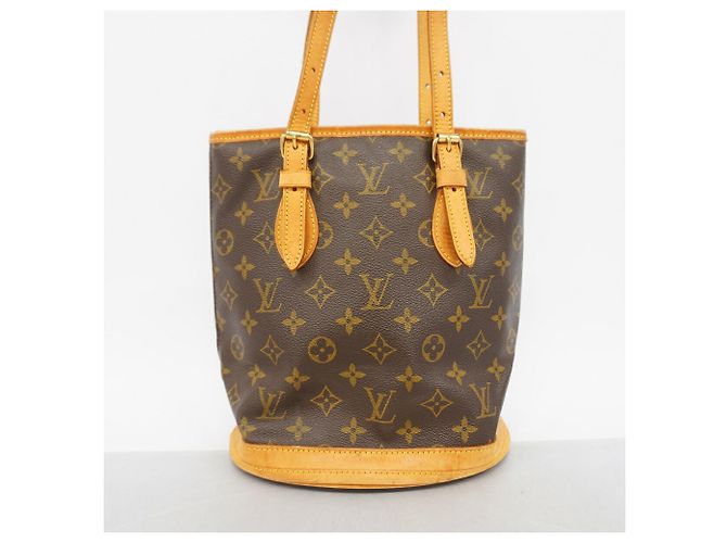 Borsa Tote Louis Vuitton Monogram Bucket PM Marrone - vista 11