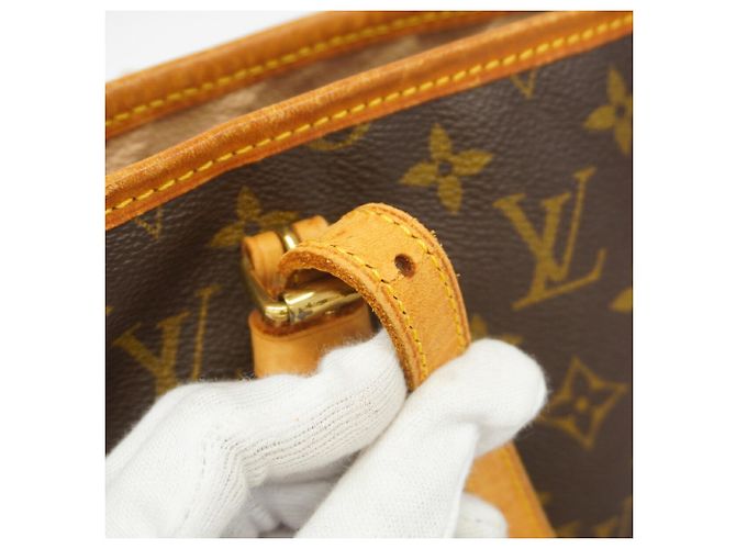 Borsa Tote Louis Vuitton Monogram Bucket PM Marrone - vista 7