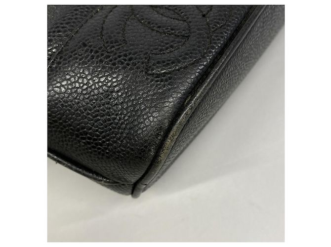 Borsa a tracolla Chanel Triple Coco in pelle caviar Nero - vista 6