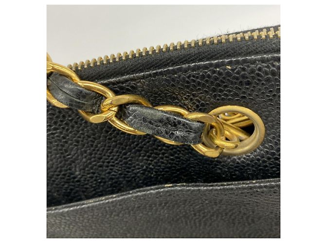 Borsa a tracolla Chanel Triple Coco in pelle caviar Nero - vista 9