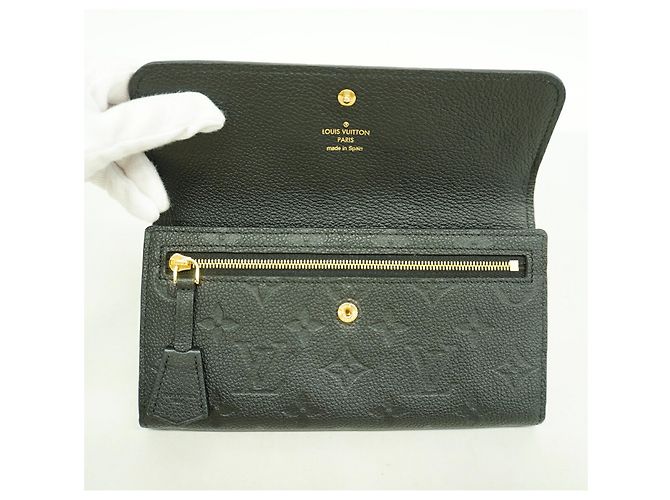 Louis Vuitton Monogram Empreinte Portefeuille Pont Neuf Long Wallet Nero - vista 7